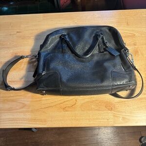 TUMI Tote Satchel Business Bag Black Leather 173154D2 Carry ON